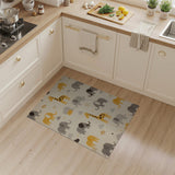 Playful Elephant Giraffe Kids Area Rug