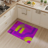 Vibrant Pink Yellow Geometric Abstract Area Rug