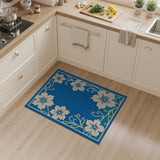 Navy Blue Papercut Cherry Blossom Rug