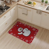 Festive Waving Snowman Christmas Area Rug