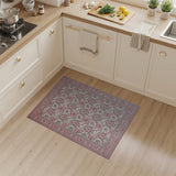 Pink Floral Hummingbird Area Rug