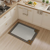 Traditional Persian Ornate Orange Floral Border Area Rug