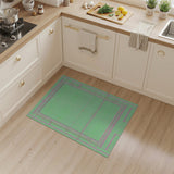 Green Court Grid Geometric Area Rug
