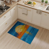 Abstract Teal Sunset Reflection Area Rug
