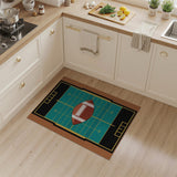 Blue and Teal Teal Football Field Area Rug