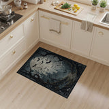 Gothic Haunted Castle Moonlit Bat Forest Rug