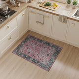 Blush Pink Persian Floral Traditional Persian Area Rug