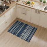 Geometric Modern Blue and Teal Modern Blue Striped Area Rug