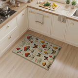 Whimsical Mushroom Meadow Butterfly Area Rug
