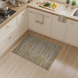 Beige Wavy Textured Stripe Area Rug