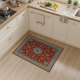 Rich Red Persian Area Rug with Floral Medallion