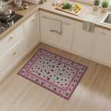 Butterfly Floral Pink Vintage Area Rug