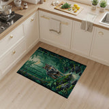Rustic Farmhouse Moonlit Forest Wolf Area Rug