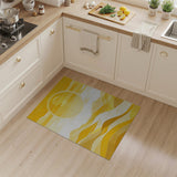 Golden Sunset Mountains Abstract Area Rug