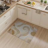Abstract Area Wave Beige Abstract Wave Area Rug