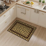 Distressed Vintage Polka Dot Beige Area Rug