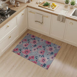 Floral Vintage Pink Peony Floral Area Rug