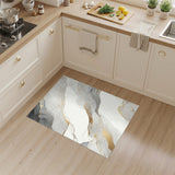 Grey Gold Marble Abstract Area Rug