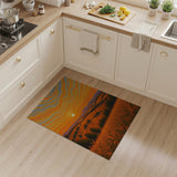 Wavy Sunset Hills Landscape Area Rug