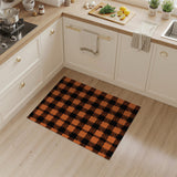 Orange Rustic Farmhouse Orange Black Buffalo Plaid Area Rug