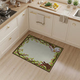 Whimsical Bunny Cherry Blossom Border Rug