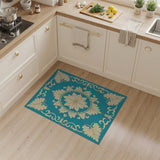 Blue and Teal Teal Persian Floral Medallion Rug