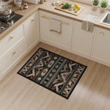 Bold Southwestern Geometric Area Rug Black Orange