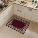 Ornate Traditional Persian Ornate Red Floral Border Area Rug
