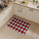 Red Classic Red White Gingham Checkered Area Rug