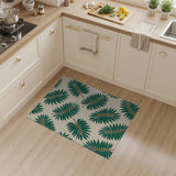 Multi-color and Patterns Green Palm Frond Pattern Area Rug