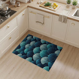 Teal Seashell Mosaic Area Rug