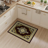Gold and Silver Ornate Gold Border Traditional Persian Rug