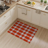 Bold Red White Zigzag Check Area Rug