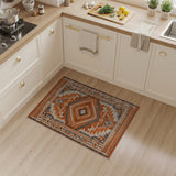 Orange Terracotta Geometric Southwestern Area Rug