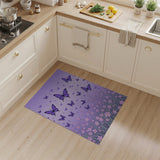 Purple Butterflies over Wildflowers Rug