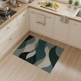Blue and Teal Wave Geometric Area Rug