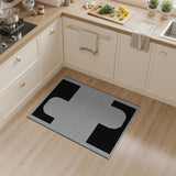 Black White Geometric Arch Area Rug