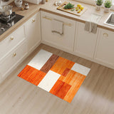 Orange Geometric Block Area Rug