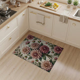 Blush Dahlia Bouquet Floral Vintage Rug