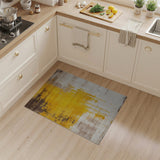 Mustard Yellow Abstract Distressed Area Rug