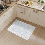 Light Blue Floral Vintage Area Rug