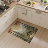 ODIKA Brown Tan Deer Forest Area Rug