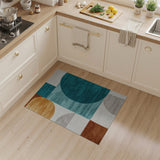Bold Geometric Teal Orange Area Rug