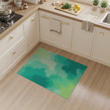 Mint Green Abstract Spiked Area Rug
