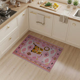 Kids Cartoon Playful Pink Cartoon Tiger Area Rug