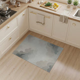 Layered Grey Clouds Abstract Area Rug