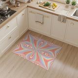 Pink Paw Print Geometric Area Rug