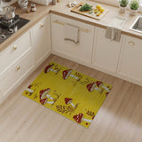 Playful Toadstool Mushroom Yellow Area Rug