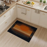 Modern Orange Sun Disc Striped Geometric Area Rug