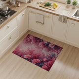 Dreamy Pink Peony Blossom Area Rug